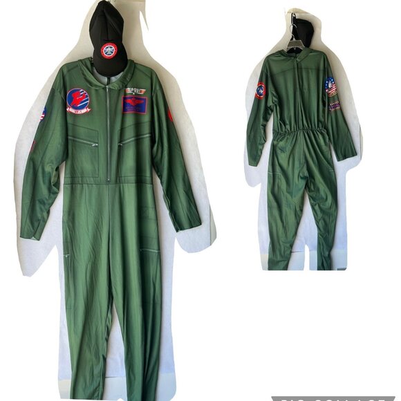 Top Gun Maverick Costume Flight Pilot Halloween Jumpsuit Costume - Picture 2 of 12